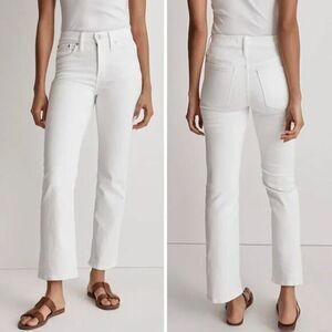 NEW Madewell Kick Out‎ Crop Jeans in pure white, 27